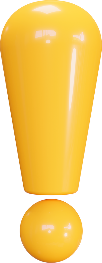 3D yellow exclamation sign